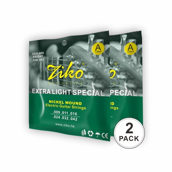 Ziko Nickel Electric Guitar Strings 09-42 2 Pack Set DEG-009