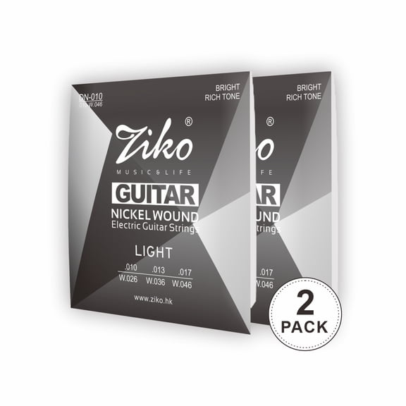 Ziko Nickel Electric Guitar Strings 10-46 Hex High-Cabron Steel 2 Pack Set DN-010