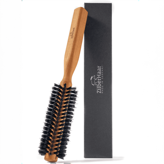 ZilberHaar Beard Brush - Boar Bristle and Wood - Round Beard