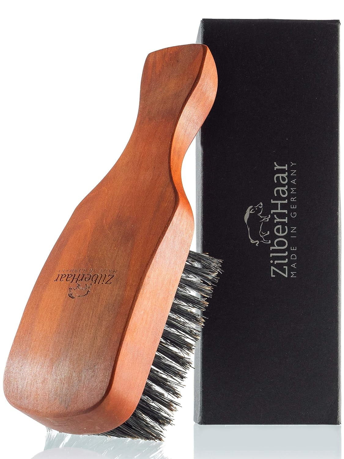 ZilberHaar Major Hair & Beard Brush for Men with Stiff Boar Bristles and Pearwood, 1 Count