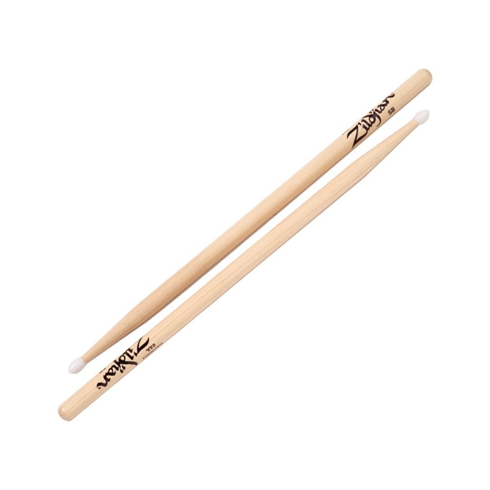 Zildjian 5BNN Hickory Natural Finish 5B Nylon Tip Drumsticks