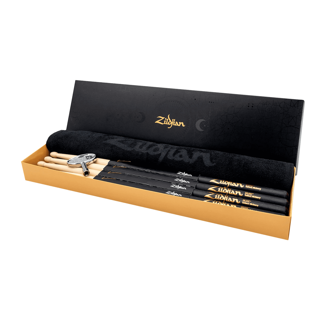 Zildjian Dip Drumsticks with Towel and Drum Key - 5B, 4-pack