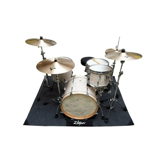 Zildjian Gig Drum Rug Charcoal Grey Area Rug, 5.5' x 4.5' Thick Covered Foam Bass Drum Stopper