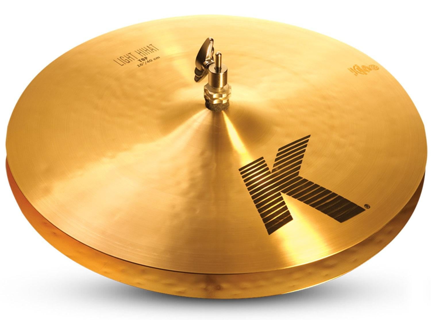 Zildjian K0926 K Light 16 Inch Hihat Cymbal Pair Low Profile Traditional Finish