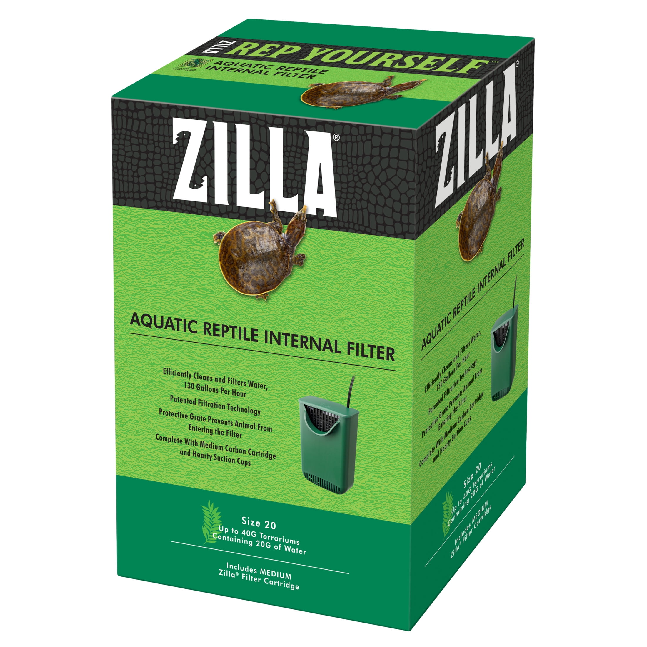 Zilla Aquatic Reptile Internal Filter Size 40 Zilla Reptile