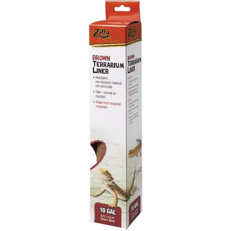 Zilla Brown Terrarium Liner [Reptile, Cage Carpets] 10 Gallon Tanks - (9.75"L x 19.75"W)