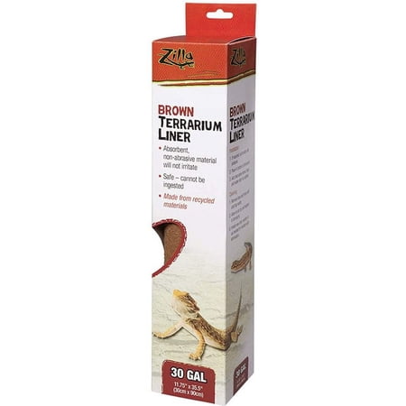 Zilla Brown Terrarium Liner [Reptile, Cage Carpets] 30 Gallon Tanks - (1.75"L x 35.5"W)