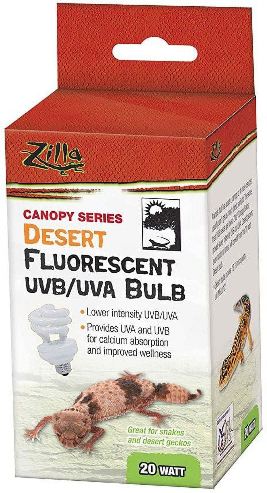 Zilla Canopy Series Desert Fluorescent UVB/UVA Bulb [Reptile, Lighting Fluorescent] 1 Count