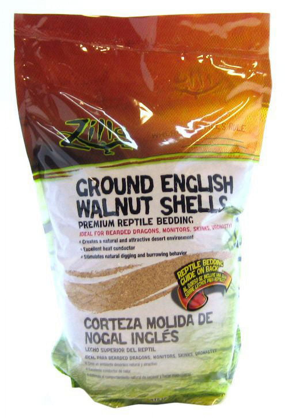 Ground walnut shell top bedding for bearded dragons