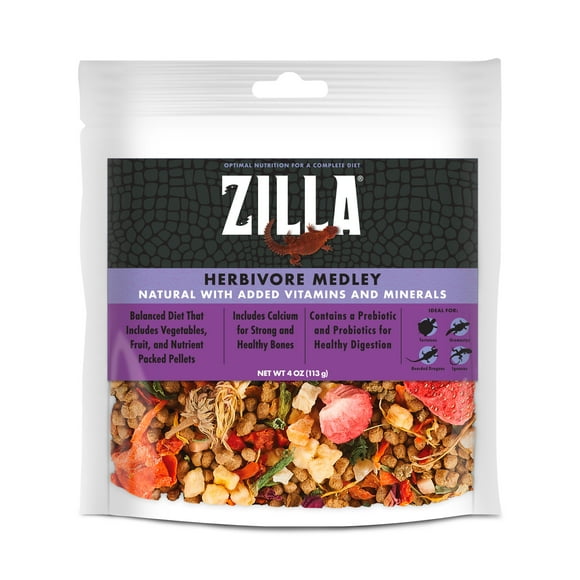 Zilla Herbivore Medley Complete Reptile Diet, 4 Ounces