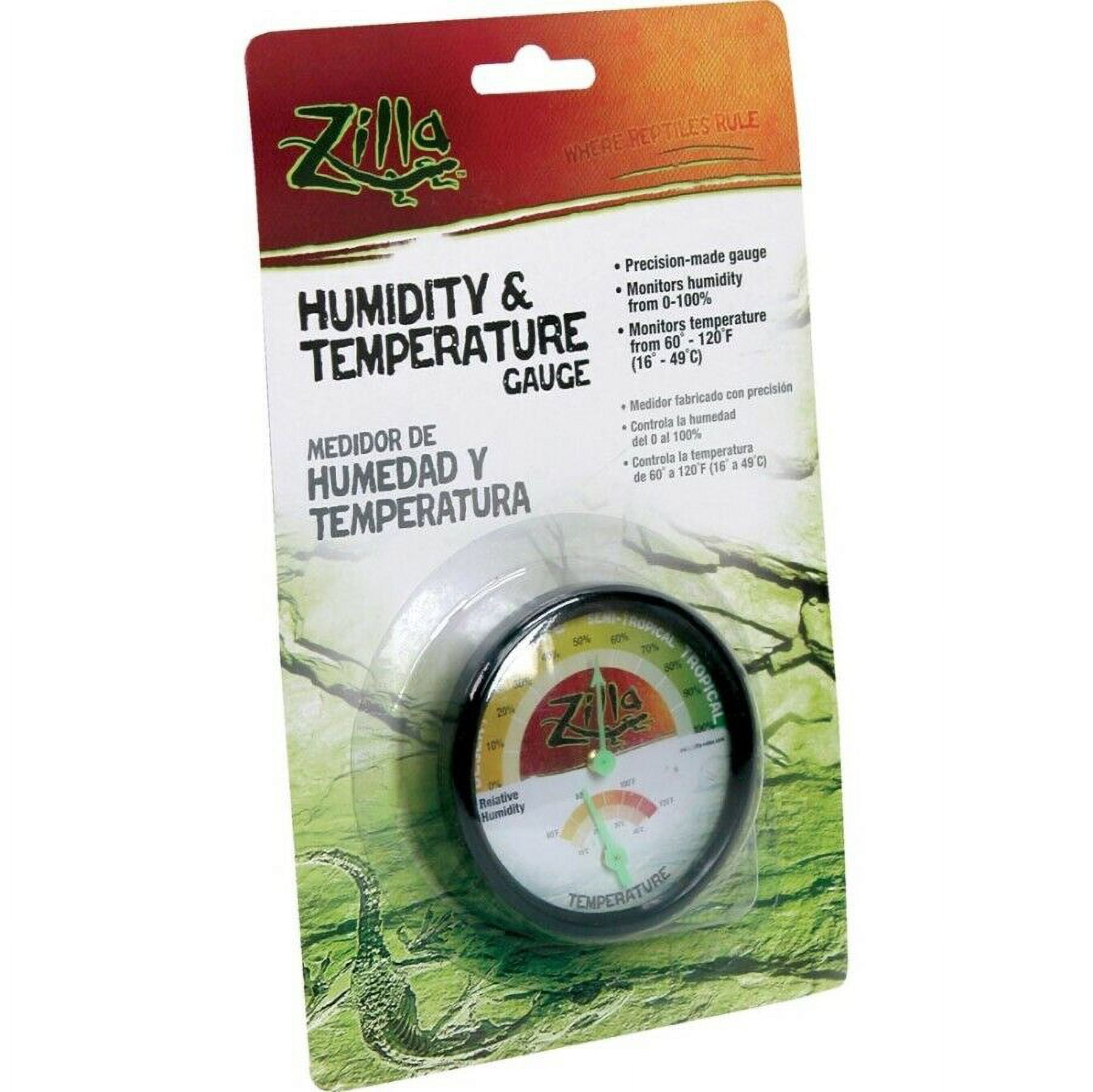 Zilla Humidity & Temperature Gauge for Reptiles