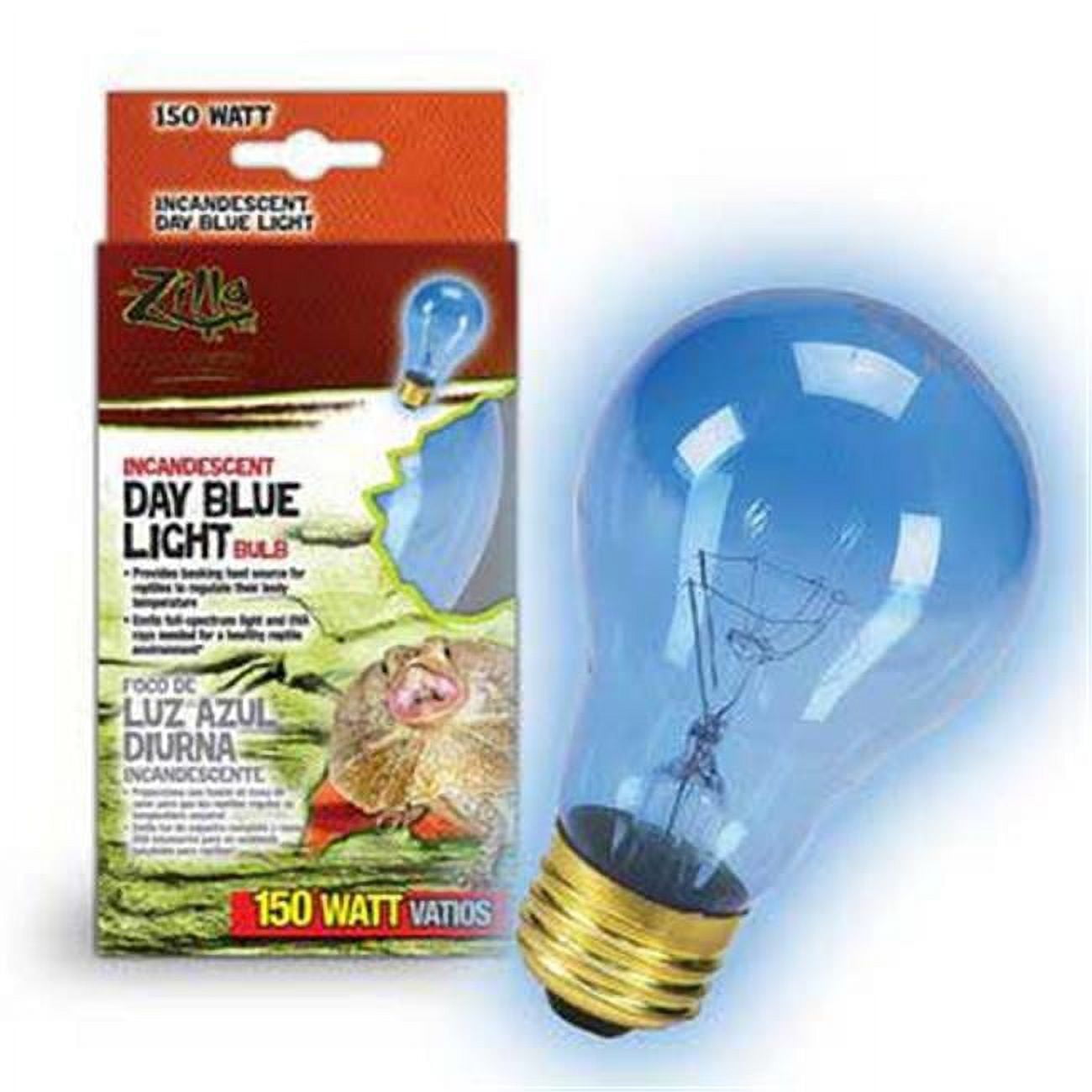 Zilla Incandescent Day Blue Light Bulb for Reptiles, 150 Watt