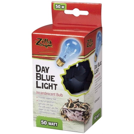 Zilla Incandescent Day Blue Light Bulb for Reptiles [Reptile, Lighting Incandescent] 50 Watt