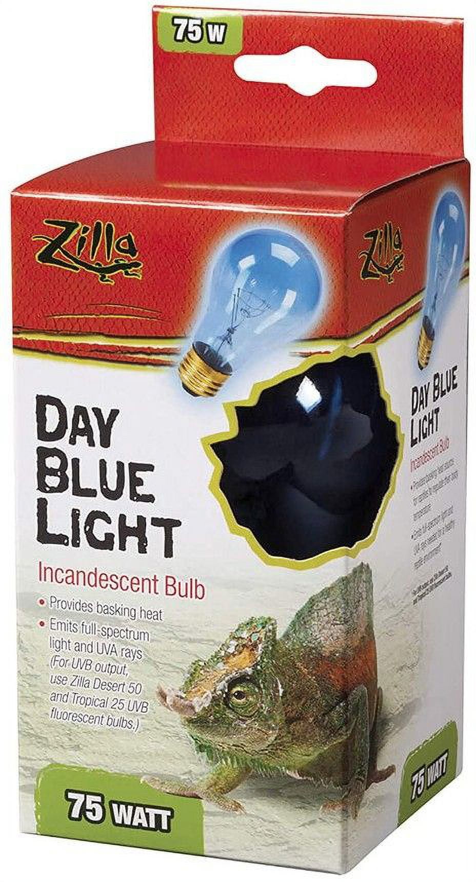 Zilla Day Blue Incandescent Heat Bulb – 100 Watt, 3-Pack For Reptile Habitats