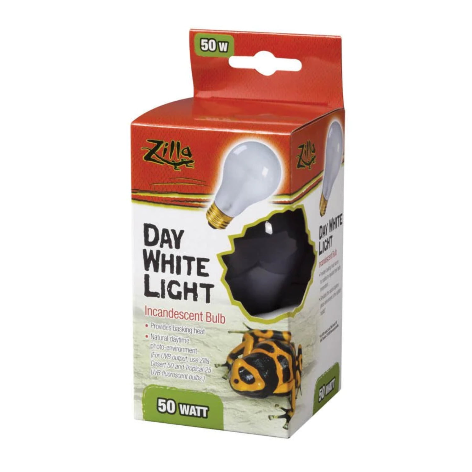 Zilla Incandescent Day White Light Bulb for Reptiles 50 Watt
