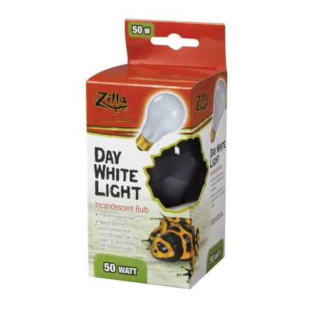 Zilla Incandescent Day White Light Bulb for Reptiles - 50 Watt