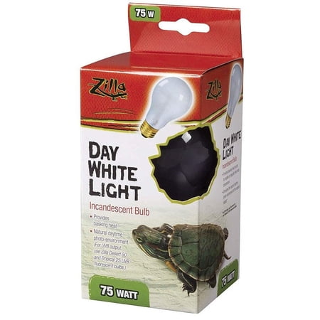 Zilla Incandescent Day White Light Bulb for Reptiles [Reptile, Lighting Incandescent] 75 Watt