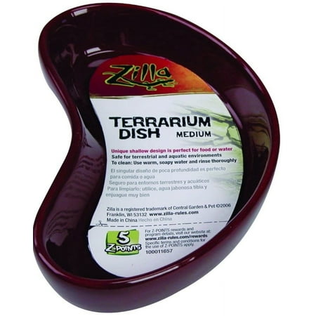 Zilla Kidney Shaped Terrarium Dish for Food or Water - Medium