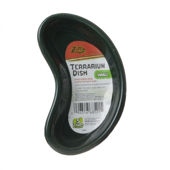 Zilla Kidney Shaped Terrarium Dish - Food or Water - Small - 4" Long - (Assorted Colors)