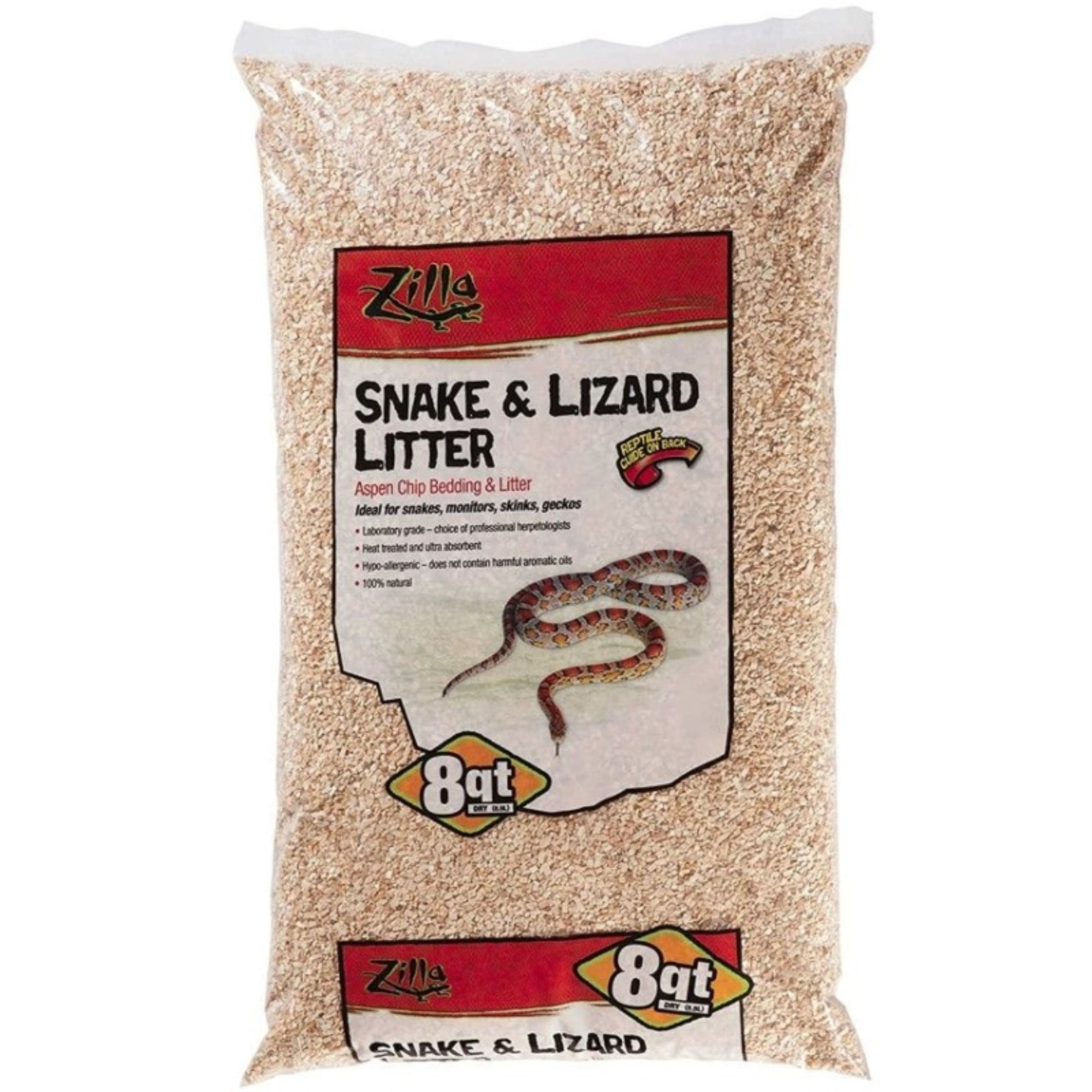 Zilla Lizard Litter Aspen Chip Bedding & Lutter 8 Quarts