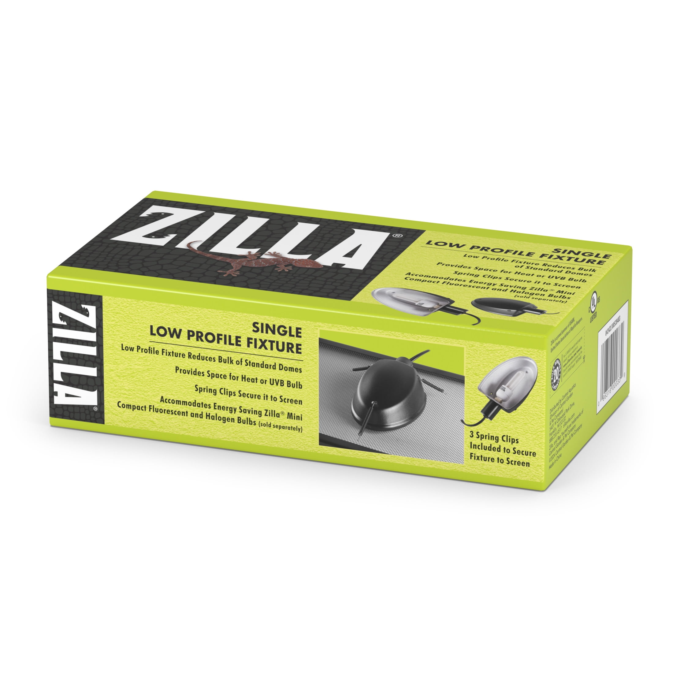 Zilla Low Profile Reptile Terrarium Fixtures Single