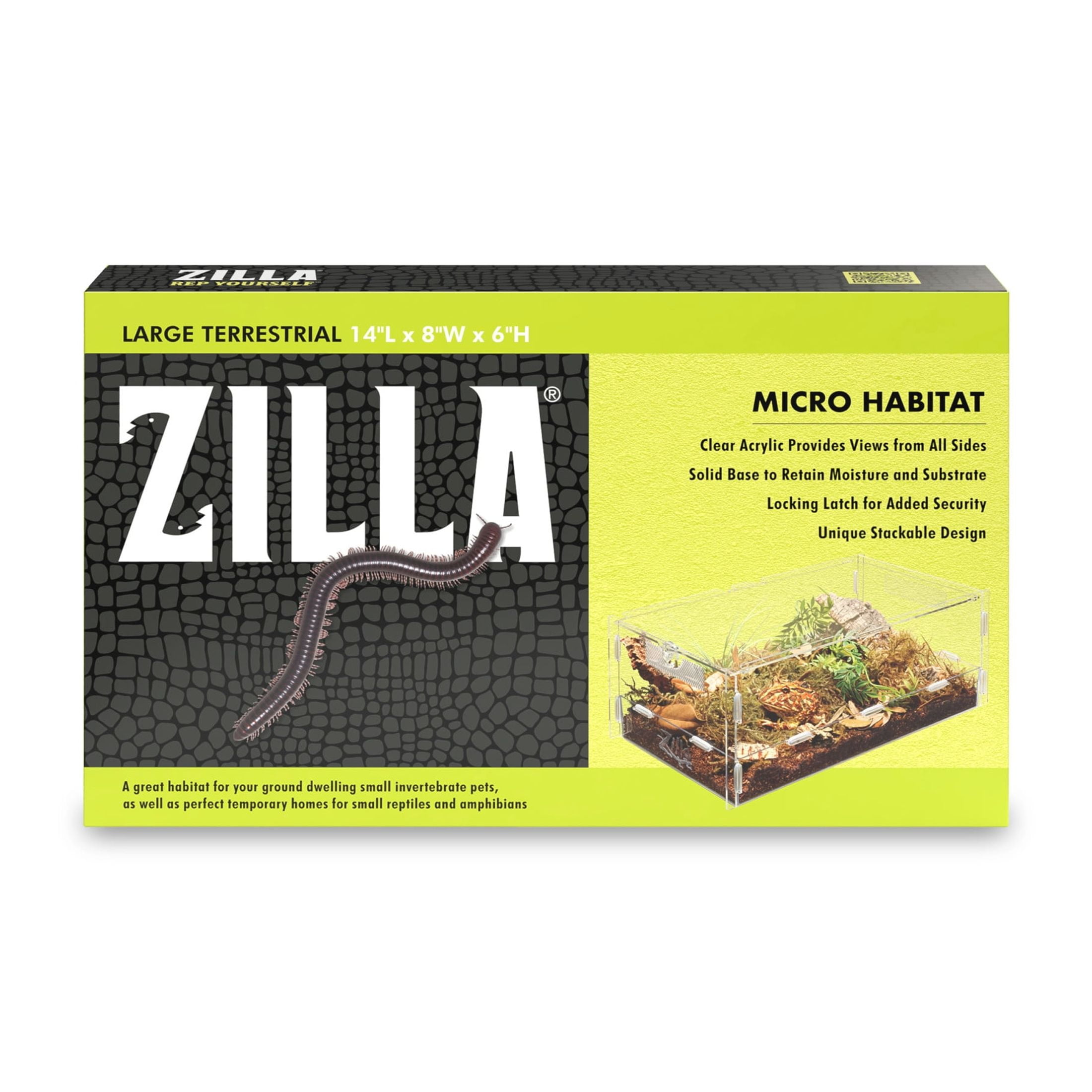 Zilla Micro Habitat Terrariums with Locking Latch Terrestrial for