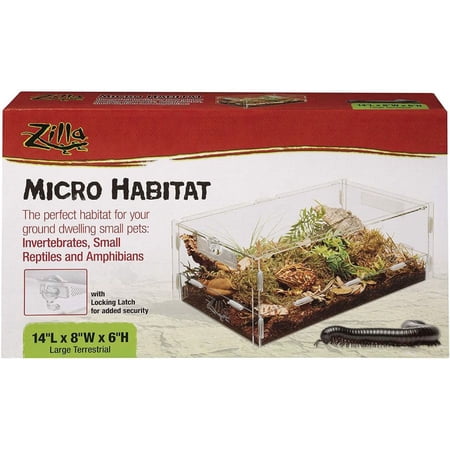 Zilla Micro Habitat Terrestrial for Ground Dwelling Small Pets [Reptile, Starter Kits] Large