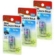 Zilla Mini Halogen Lamp Reptile Bulb, 25-watt, Day Blue 3 Pack