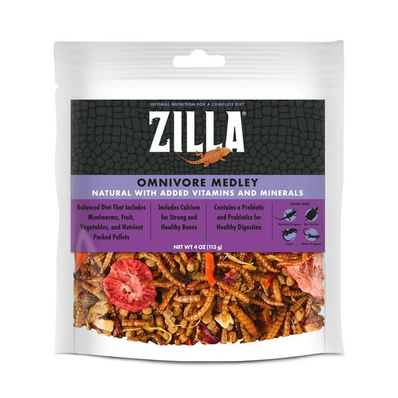 Zilla Omnivore Reptile Medley Complete Diet, 4 Ounces (1 Pack)
