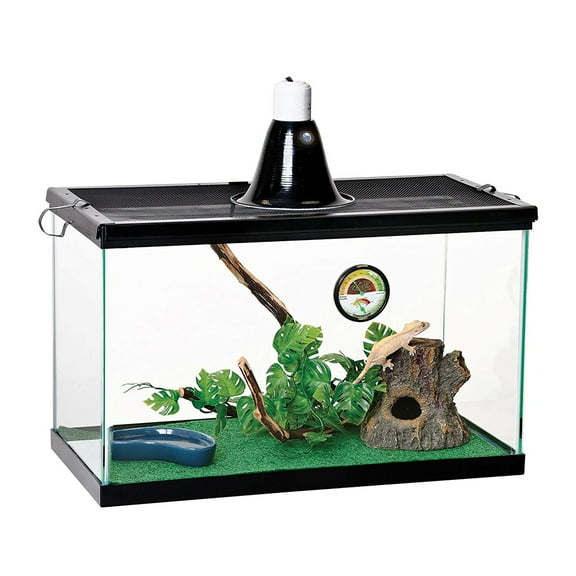 Zilla Pet Reptile Starter Habitat Kit with Light and Heat for Small Tropical Dwelling Animals, Terrarium Starter Kit 10 Gallon