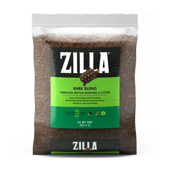 Zilla Pet Reptile Terrarium Substrate Bedding, Wood Bark Blend for Reptiles, 24 Quart