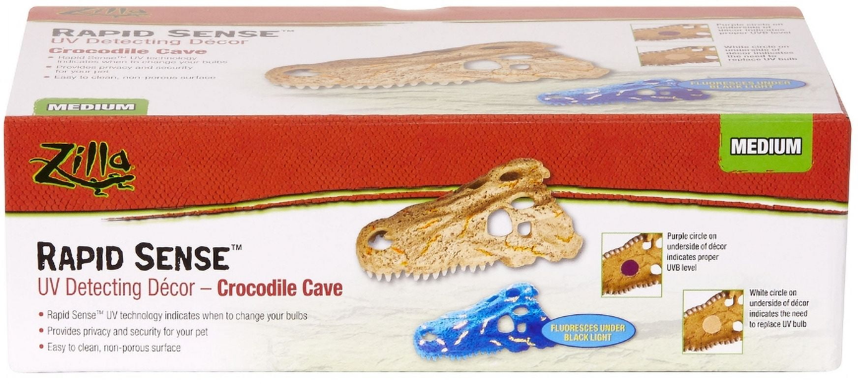 Zilla Rapid Sense Decor Crocodile Skull [Reptile Thermometers, New Reptile Supplies, Zilla, Reptile Supplies] Medium - 1 count