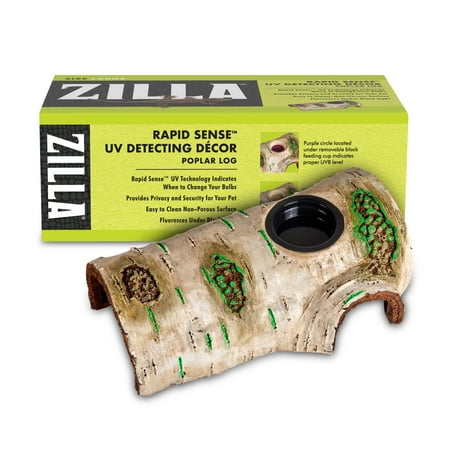 Zilla Rapid Sense UV Detecting Decor Poplar Log For Reptiles, Large