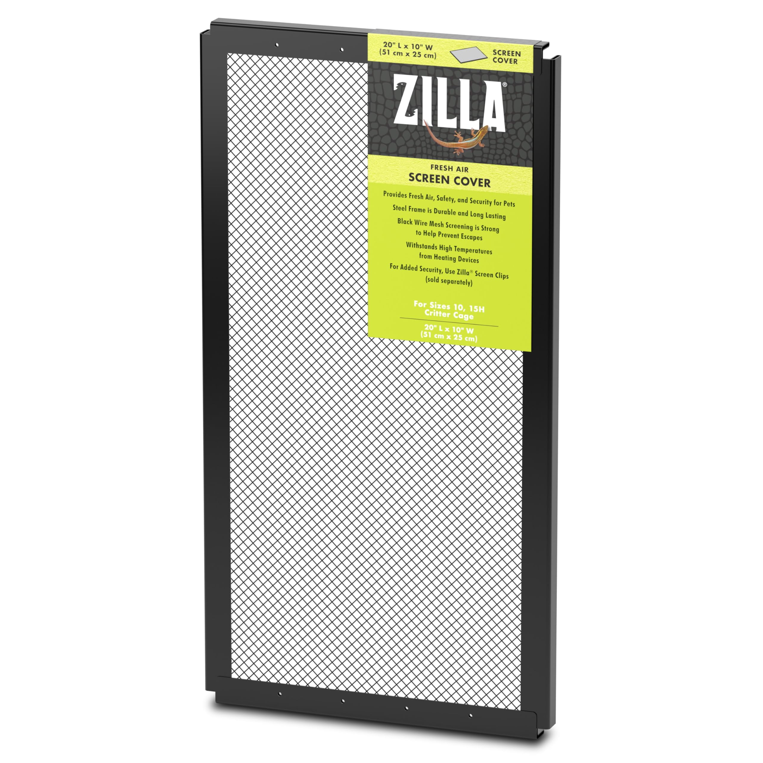 Zilla Reptile Terrarium Covers Fresh Air Screen, 20x10inch 20" x 10