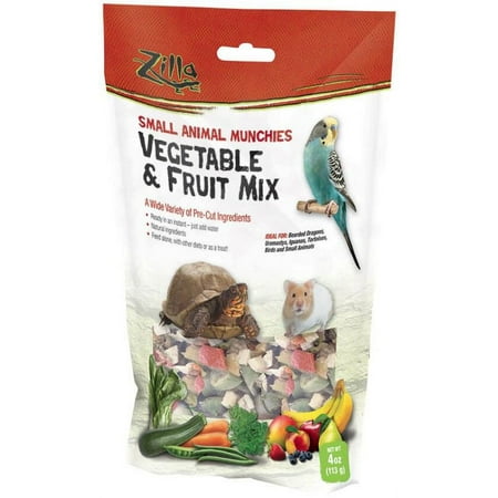 Zilla Small Animal Munchies - Vegetable & Fruit Mix [Reptile, Foods Dry] 4 oz