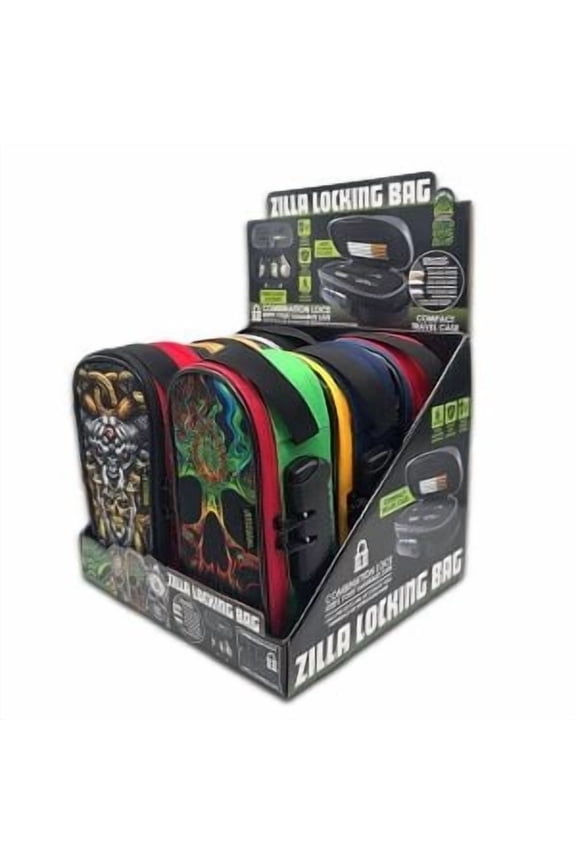 Small Locking Organizer Bag with Combination Lock Zipper Fastener, 6-Piece Retail Display (8.2" x 5" x 2.9")