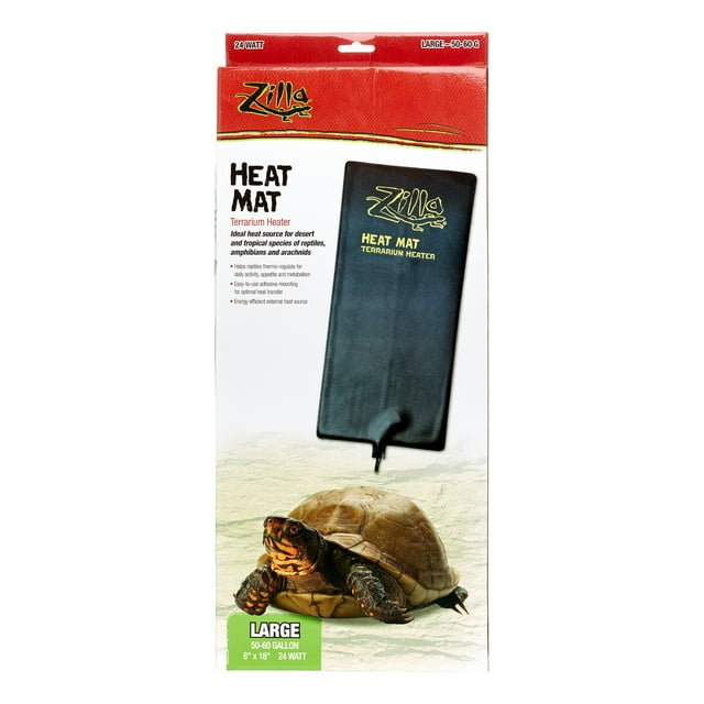 Zilla Terrarium Heat Mat for Reptiles, Black, Large, 5060 Gallon, 24