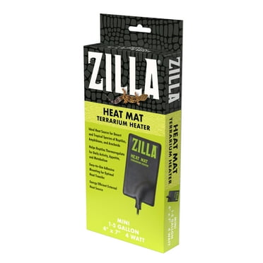 Zilla Terrarium Heat Mat for Reptiles, Black, Mini, 1-5 Gallon, 4 Watt
