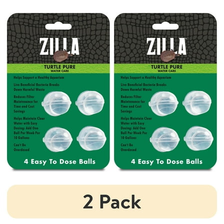 (2 pack) Zilla Turtle Pure Turtle Water Care, Aquarium Water Conditioner, 4 Count