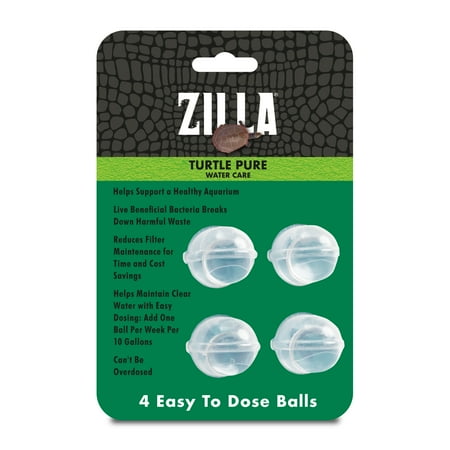 Zilla Turtle Pure Turtle Water Care, Aquarium Water Conditioner, 4 Count