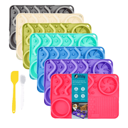 Zilly Slow Feeder Dog & Cat Lick Mat, Food Grade Silicone with Spatula & Brush, Pink