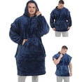 thumbnail image 1 of Zillywood Oversized Wearable Blanket Hoodie with Removable Sleeves, Hood and Bottom. Soft Customizable Fleece Blanket Hoodie with Sleeves, Wearable Warm Snuggle Blanket with Zippers. (Wine, One Size), 1 of 5
