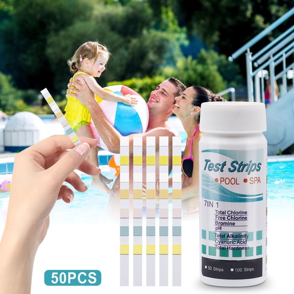 Ziloco 7-in-1 Pool & Spa Test Kit for pH, Alkalinity, 50 Strips