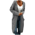 thumbnail image 1 of Ziloco Cardigan Black Cardigan Women's Knitwear Loose Mid-length Irregular Lapel Sweater Cardigan,Gray,XL, 1 of 6