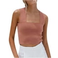 thumbnail image 1 of Ziloco Round-Neck Tank Women's Summer Square-Neck Sleeveless Solid Casual Tank Top Blouse wo3469top One Shoulder Tops For Women, 1 of 9
