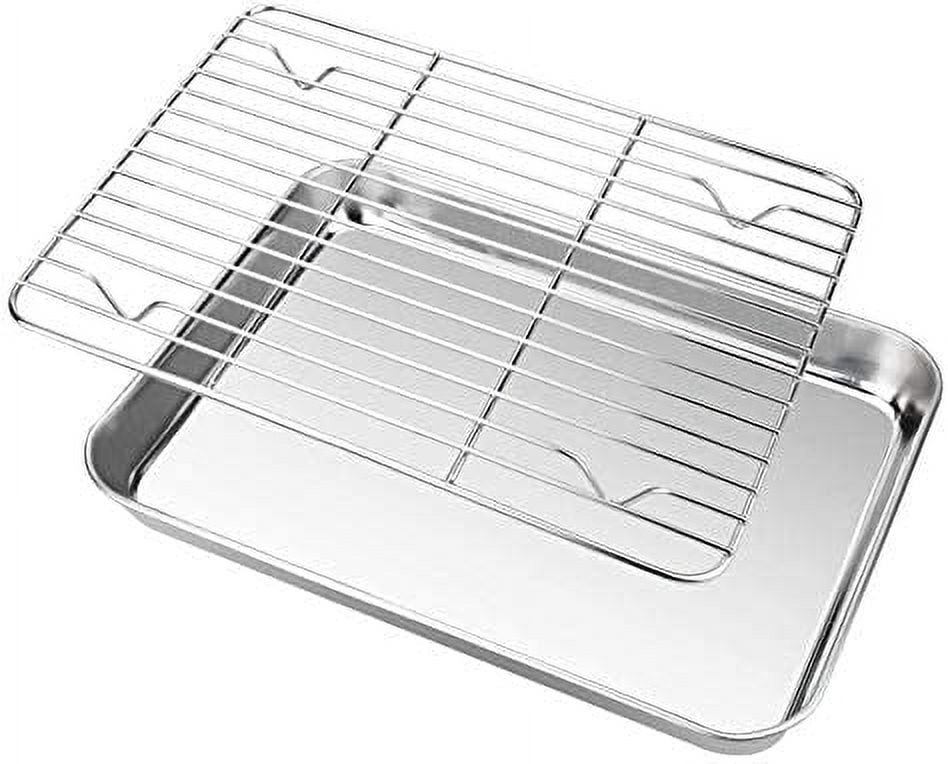 Meleg Otthon Sheet Pan,Cookie Sheet,Heavy Duty Stainless Steel Baking Pans,Toaster Oven Pan,Jelly Roll Pan,Barbeque Grill Pan,Deep Edge,Supe