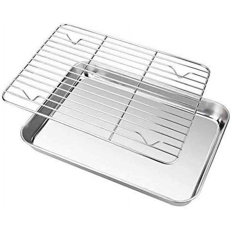 Zilong Toaster Oven Tray and Rack Set Stainless Steel Oven Pan