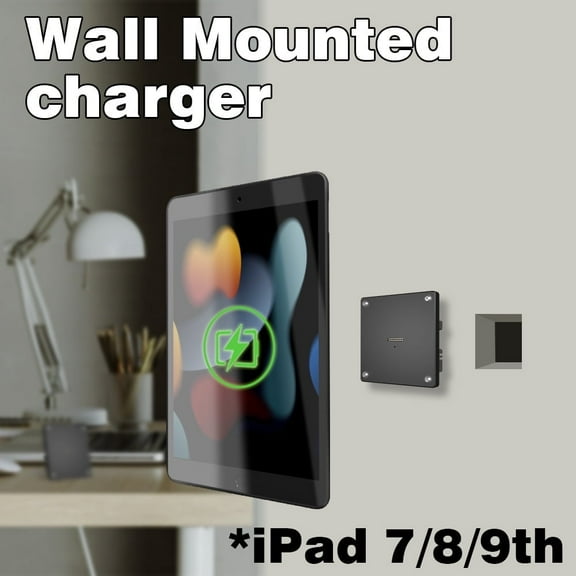 Zilvex Wall Mounted Charging for iPad 7/8/9th 10.2 Inch Tablet Case Retail Packaging New