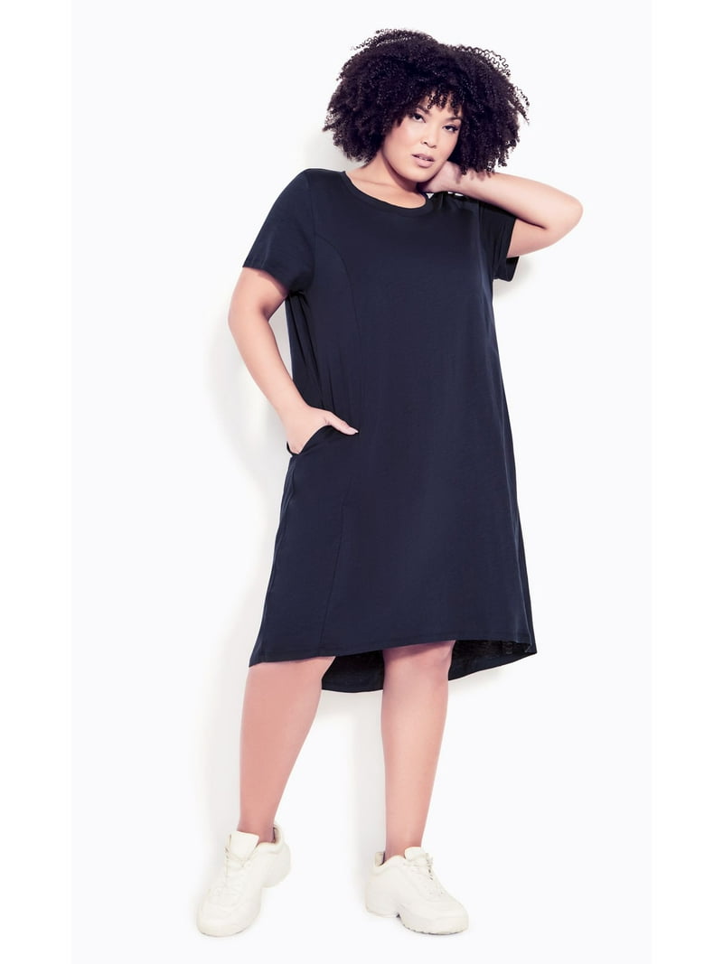 Zim & Zoe Women's Plus Size Summer Day Dress Short Sleeve Scoop