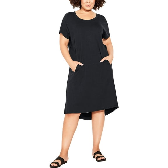 Zim & Zoe Womens Plus Knit Cotton T-Shirt Dress